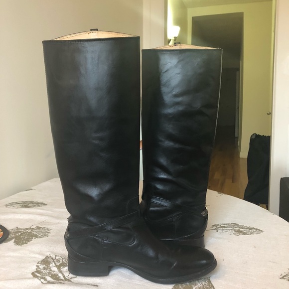 Frye black leather tall boots, size 8 - Picture 4 of 4
